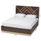 Baxton Studio Arcelia Glam and Luxe Two-Tone Dark Brown and Gold Finished Wood Queen Size Platform Bed 204-12583 - alternate 9